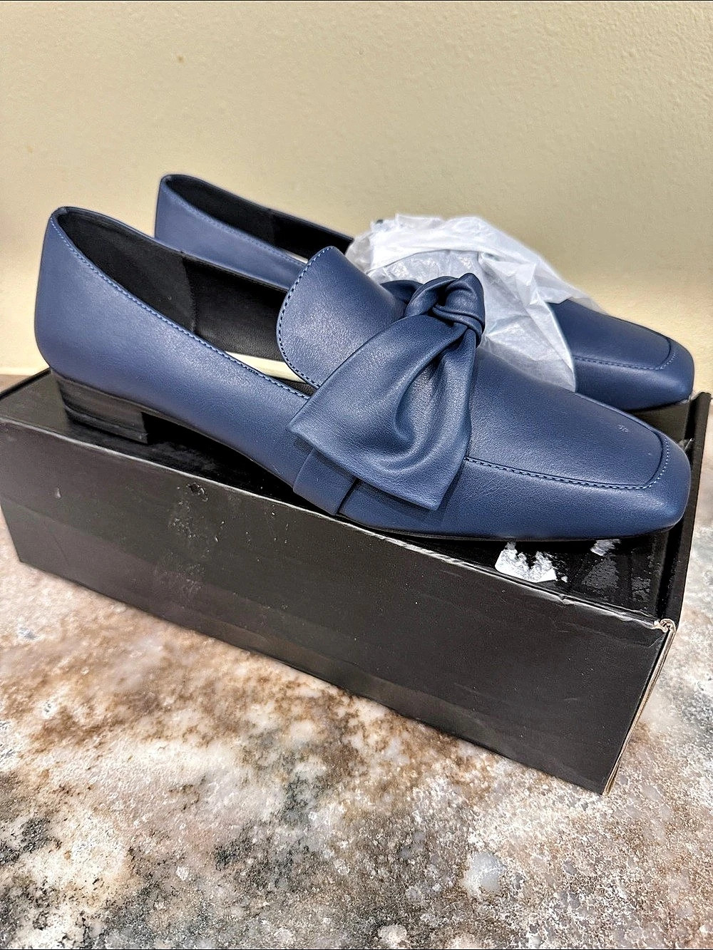 NY&C Blue Bow Loafers NWT